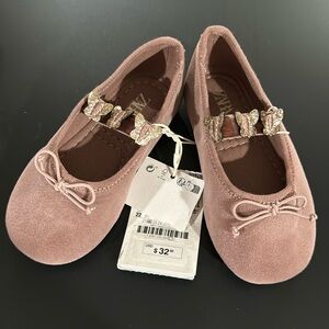 NWT Zara toddler girl velvet shoes sz 22